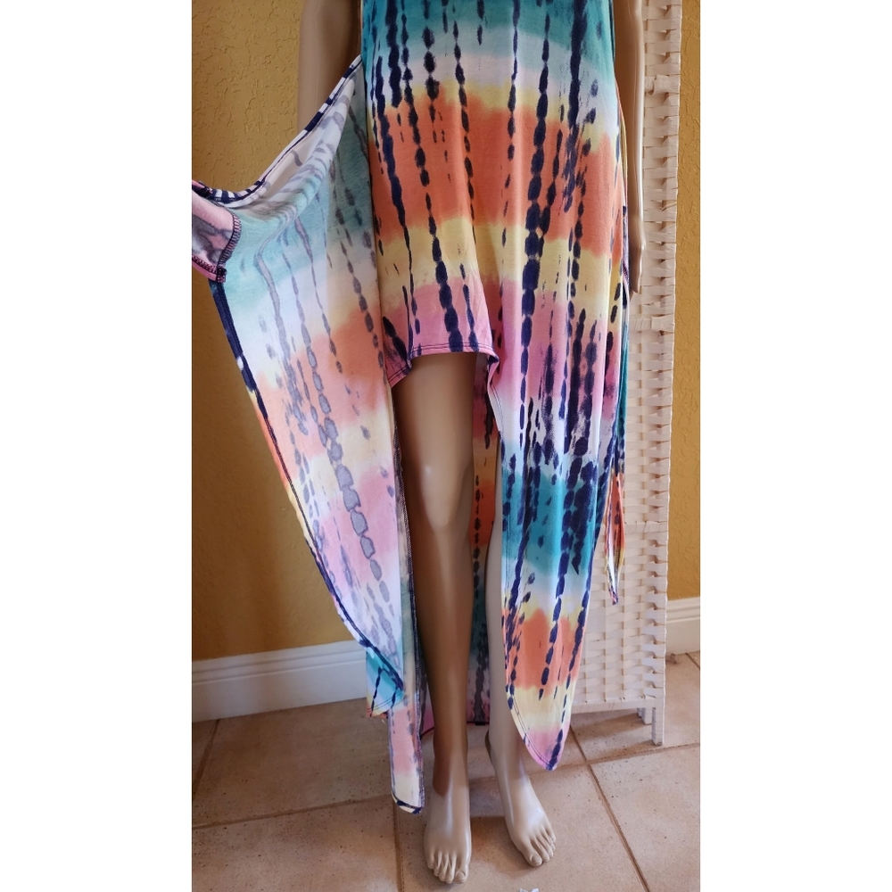 Derek 💙 Heart Women's Maxi Dress Multi-Colored Tie Dye Size XL - Picture 5 of 7